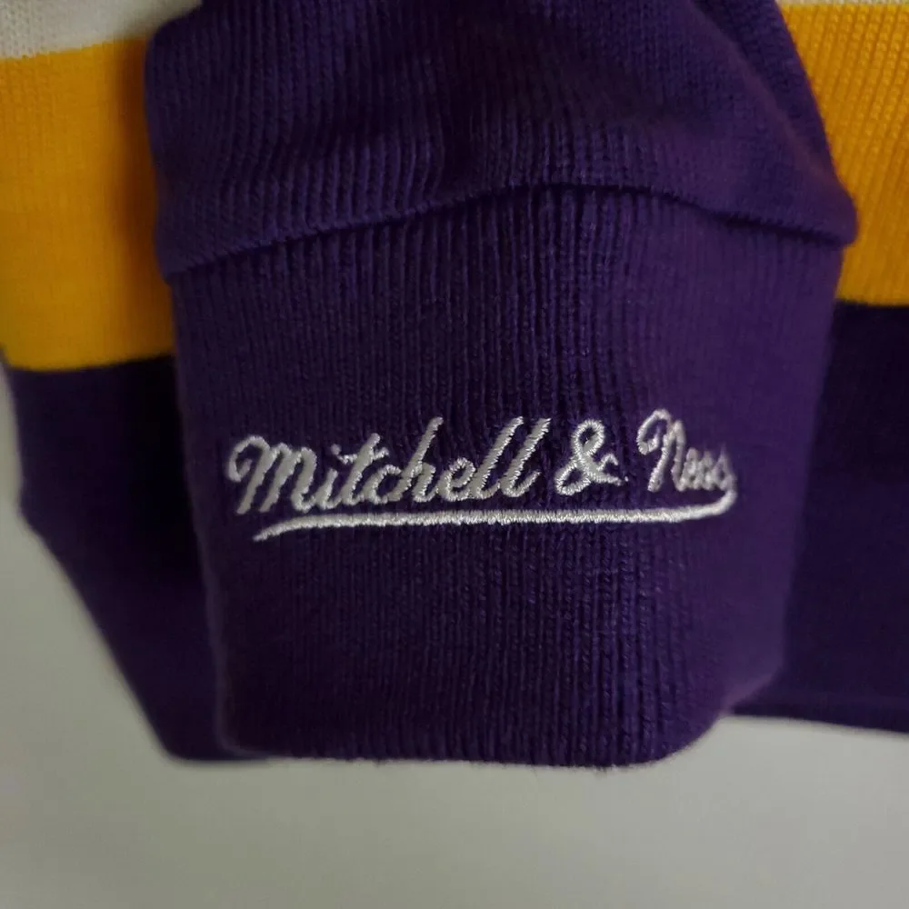 LA Lakers Mitchell & Ness NBA XS XSmall Knit‎ Sweater Purple Gold White New